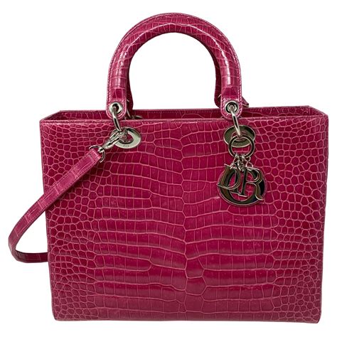 lady dior bag leather type|lady dior crocodile bag.